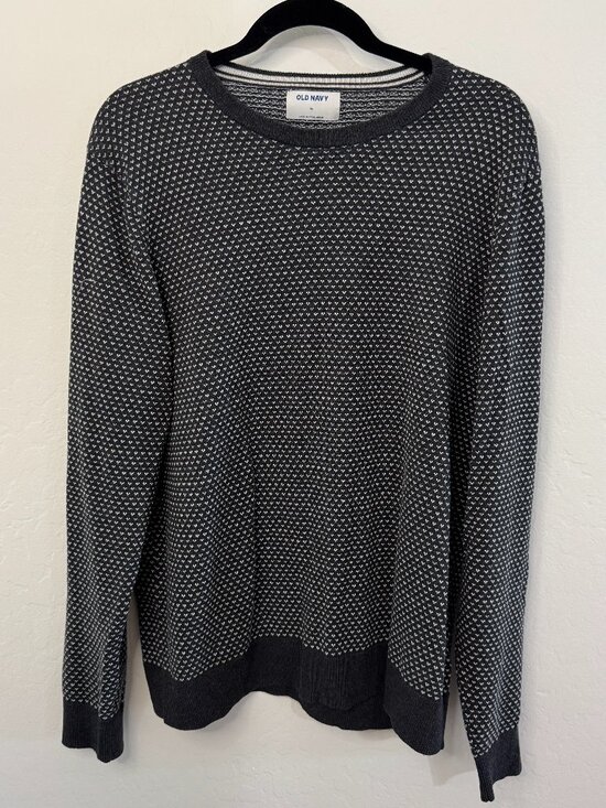 Old Navy Other - Old Navy Gray White Textured Knit Crewneck Sweater | Size XL